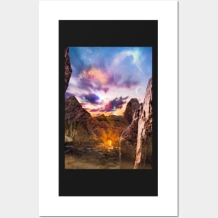 Golden Rock Sunset Posters and Art